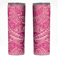 Beige Gradient Polynesia Skinny Tumbler Hawaiian Tribal Hammerhead Shark Tattoo