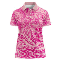 Beige Gradient Polynesia Women Polo Shirt Hawaiian Tribal Hammerhead Shark Tattoo