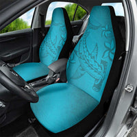 Dark Cyan Gradient Polynesia Car Seat Cover Hawaiian Tribal Hammerhead Shark Tattoo LT14 - Polynesian Pride