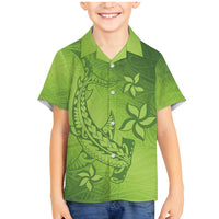 Green Gradient Polynesia Family Matching Mermaid Dress and Hawaiian Shirt Hawaiian Tribal Hammerhead Shark Tattoo