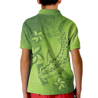 Green Gradient Polynesia Kid Polo Shirt Hawaiian Tribal Hammerhead Shark Tattoo LT14 - Polynesian Pride