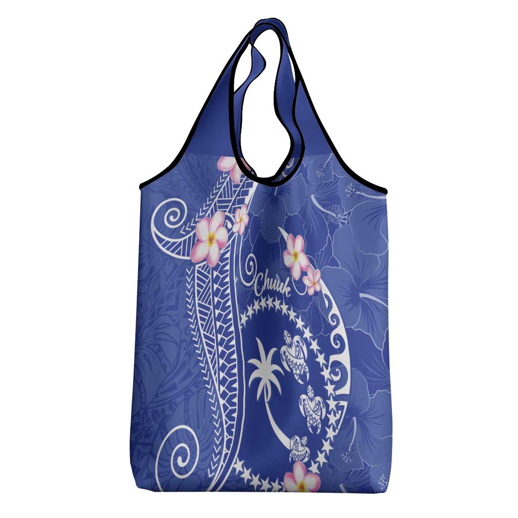 FSM Chuuk Constitution Day Grocery Bag Frangipani Flowers Polynesian Curves Style LT14 - Polynesian Pride