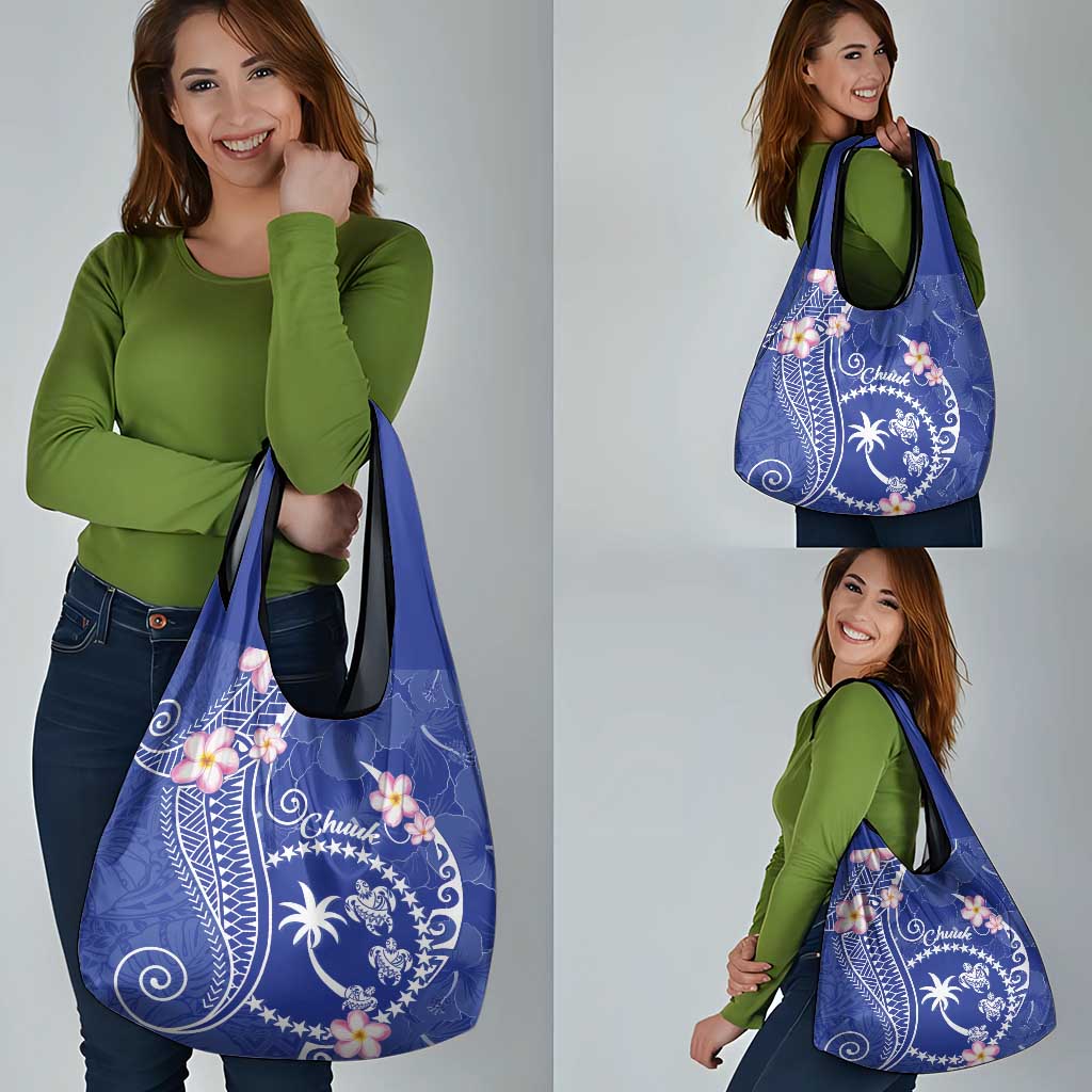 FSM Chuuk Constitution Day Grocery Bag Frangipani Flowers Polynesian Curves Style LT14 - Polynesian Pride