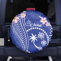 FSM Chuuk Constitution Day Spare Tire Cover Frangipani Flowers Polynesian Curves Style