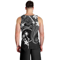 FSM Chuuk Men Tank Top Turtle Tropical Flowers Polynesian - Black