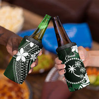 FSM Chuuk 4 in 1 Can Cooler Tumbler Turtle Tropical Flowers Polynesian - Green