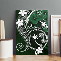 FSM Chuuk Canvas Wall Art Turtle Tropical Flowers Polynesian - Green
