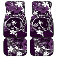 FSM Chuuk Car Mats Turtle Tropical Flowers Polynesian - Purple