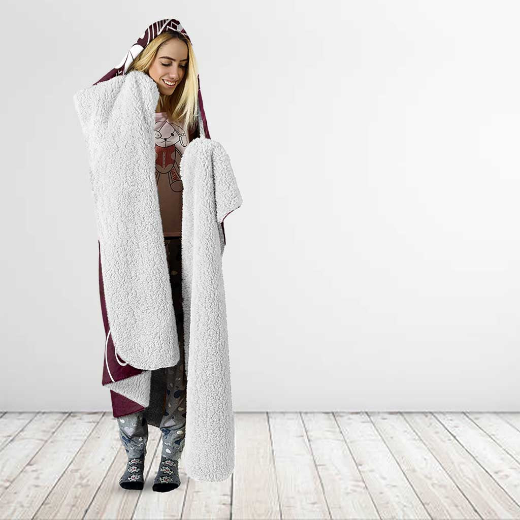 FSM Chuuk Hooded Blanket Turtle Tropical Flowers Polynesian - Pink