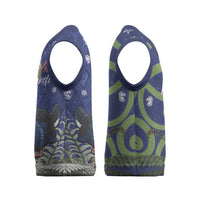 Personalized New Zealand Pukeko Christmas Knitted V-Neck Vest Meri Kirihimete Taniko Ponga Koru Blue - Polynesian Pride