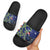 Personalized New Zealand Pukeko Christmas Slide Sandals Meri Kirihimete Taniko Ponga Koru Blue - Polynesian Pride