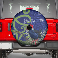 Personalized New Zealand Pukeko Christmas Spare Tire Cover Meri Kirihimete Taniko Ponga Koru Blue - Polynesian Pride