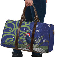 Personalized New Zealand Pukeko Christmas Travel Bag Meri Kirihimete Taniko Ponga Koru Blue - Polynesian Pride