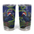 Personalized New Zealand Pukeko Christmas Tumbler Cup Meri Kirihimete Taniko Ponga Koru Blue - Polynesian Pride