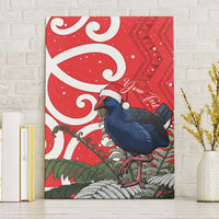 Personalized New Zealand Pukeko Christmas Canvas Wall Art Meri Kirihimete Taniko Ponga Koru Red - Polynesian Pride