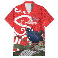 Personalized New Zealand Pukeko Christmas Family Matching Tank Maxi Dress and Hawaiian Shirt Meri Kirihimete Taniko Ponga Koru Red - Polynesian Pride