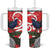 Personalized New Zealand Pukeko Christmas Tumbler With Handle Meri Kirihimete Taniko Ponga Koru Red - Polynesian Pride