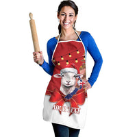 Personalized New Zealand Sheep Christmas Apron Hipi Meri Kirihimete Silver Fern Xmas Tree - Polynesian Pride