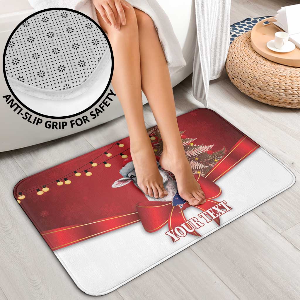 Personalized New Zealand Sheep Christmas Bathroom Set Hipi Meri Kirihimete Silver Fern Xmas Tree - Polynesian Pride