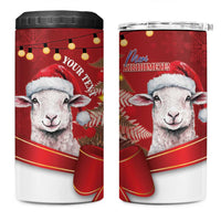 Personalized New Zealand Sheep Christmas 4 in 1 Can Cooler Tumbler Hipi Meri Kirihimete Silver Fern Xmas Tree - Polynesian Pride