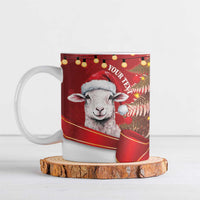 Personalized New Zealand Sheep Christmas Ceramic Mug Hipi Meri Kirihimete Silver Fern Xmas Tree - Polynesian Pride
