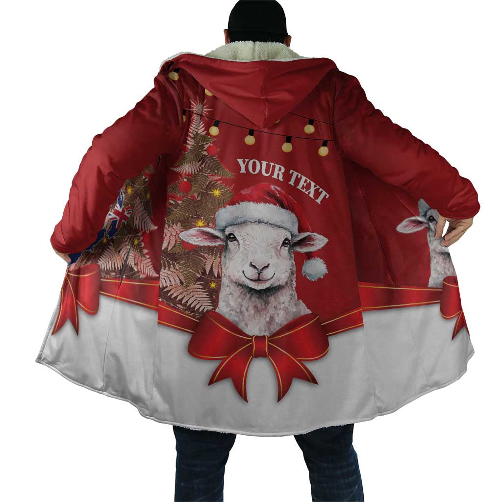 Personalized New Zealand Sheep Christmas Cloak Hipi Meri Kirihimete Silver Fern Xmas Tree - Polynesian Pride