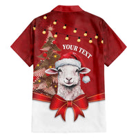 Personalized New Zealand Sheep Christmas Family Matching Off Shoulder Short Dress and Hawaiian Shirt Hipi Meri Kirihimete Silver Fern Xmas Tree - Polynesian Pride