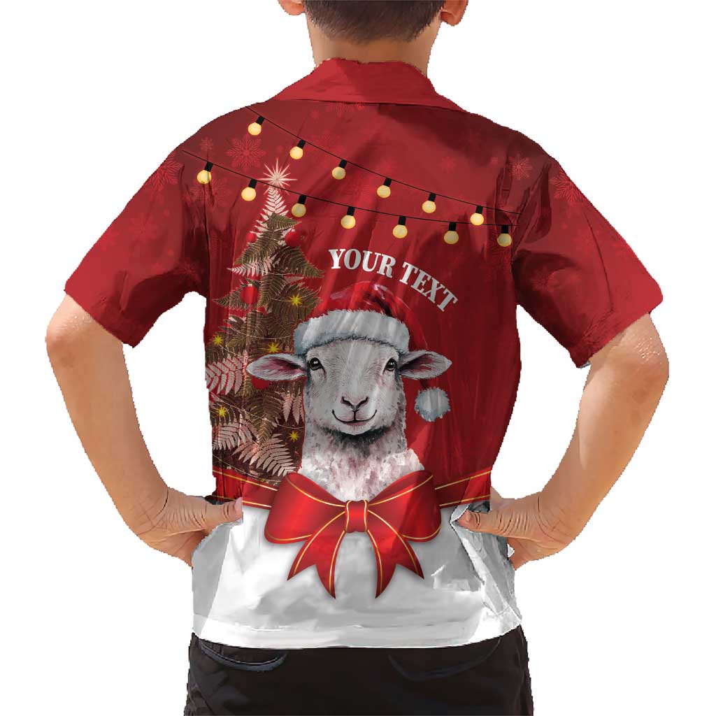 Personalized New Zealand Sheep Christmas Family Matching Short Sleeve Bodycon Dress and Hawaiian Shirt Hipi Meri Kirihimete Silver Fern Xmas Tree - Polynesian Pride