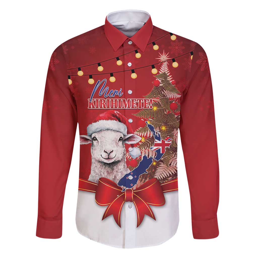 Personalized New Zealand Sheep Christmas Family Matching Tank Maxi Dress and Hawaiian Shirt Hipi Meri Kirihimete Silver Fern Xmas Tree - Polynesian Pride