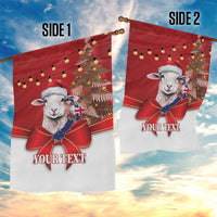 Personalized New Zealand Sheep Christmas Garden Flag Hipi Meri Kirihimete Silver Fern Xmas Tree - Polynesian Pride