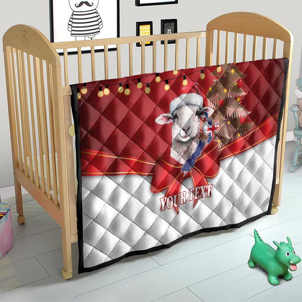 Personalized New Zealand Sheep Christmas Quilt Hipi Meri Kirihimete Silver Fern Xmas Tree - Polynesian Pride