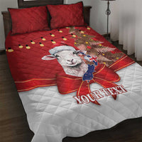 Personalized New Zealand Sheep Christmas Quilt Bed Set Hipi Meri Kirihimete Silver Fern Xmas Tree - Polynesian Pride