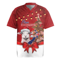 Personalized New Zealand Sheep Christmas Rugby Jersey Hipi Meri Kirihimete Silver Fern Xmas Tree - Polynesian Pride