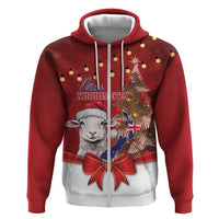 Personalized New Zealand Sheep Christmas Zip Hoodie Hipi Meri Kirihimete Silver Fern Xmas Tree - Polynesian Pride
