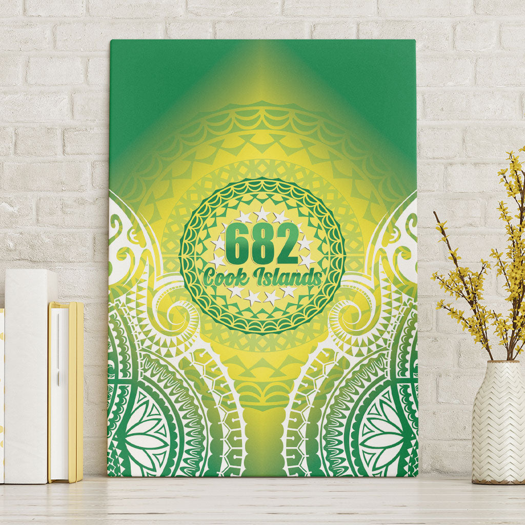 Cook Islands 682 Canvas Wall Art Kuki 'Airani Area Code Proud LT14 Without Frame Green - Polynesian Pride