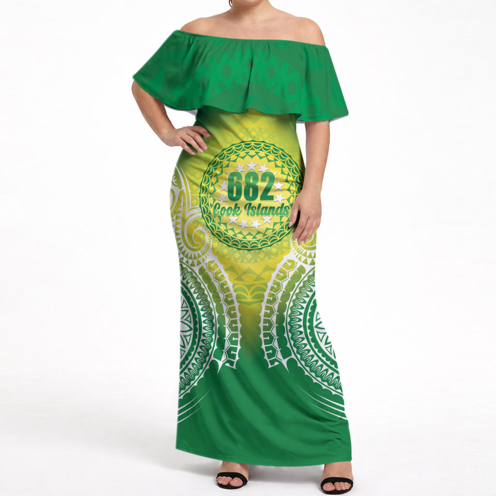Cook Islands 682 Off Shoulder Maxi Dress Kuki 'Airani Area Code Proud