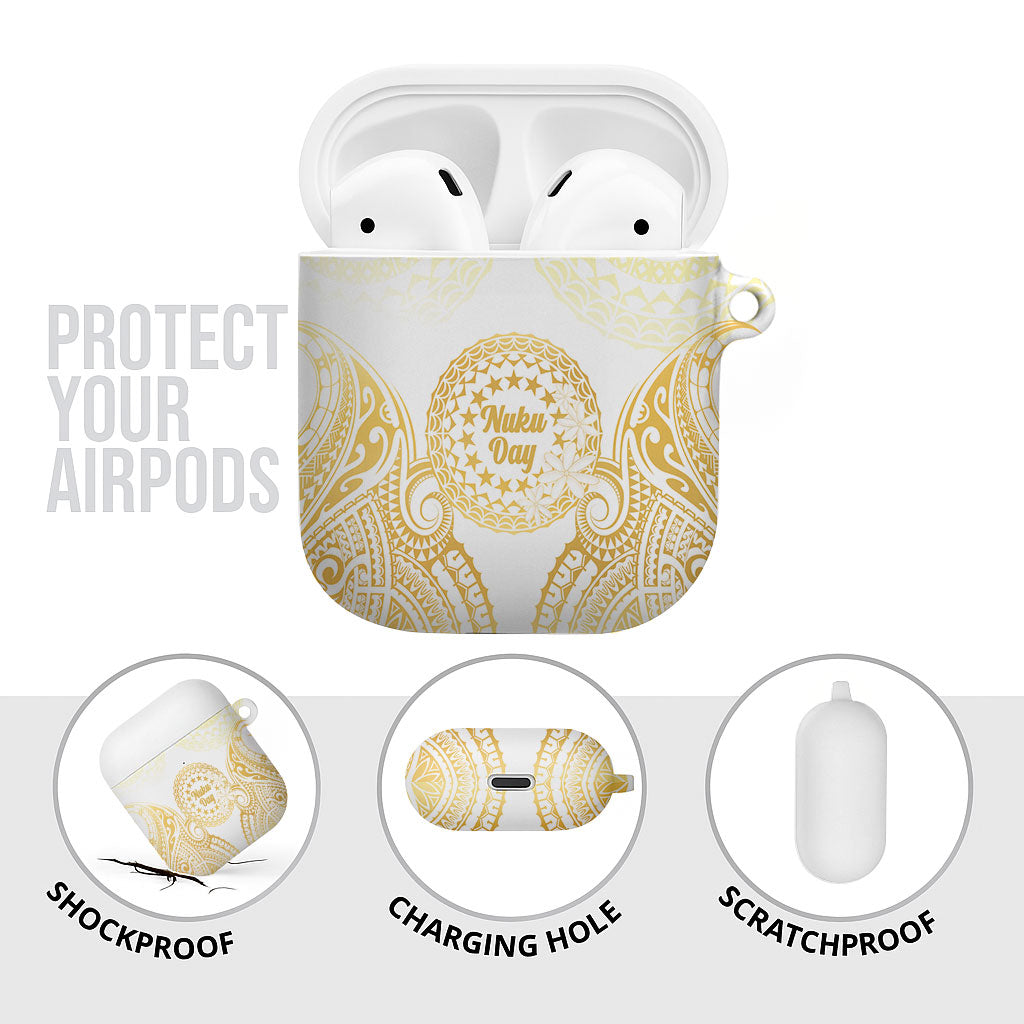Cook Islands Gospel Day AirPods Case Happy Nuku Day Tiare Maori Gold LT14 - Polynesian Pride