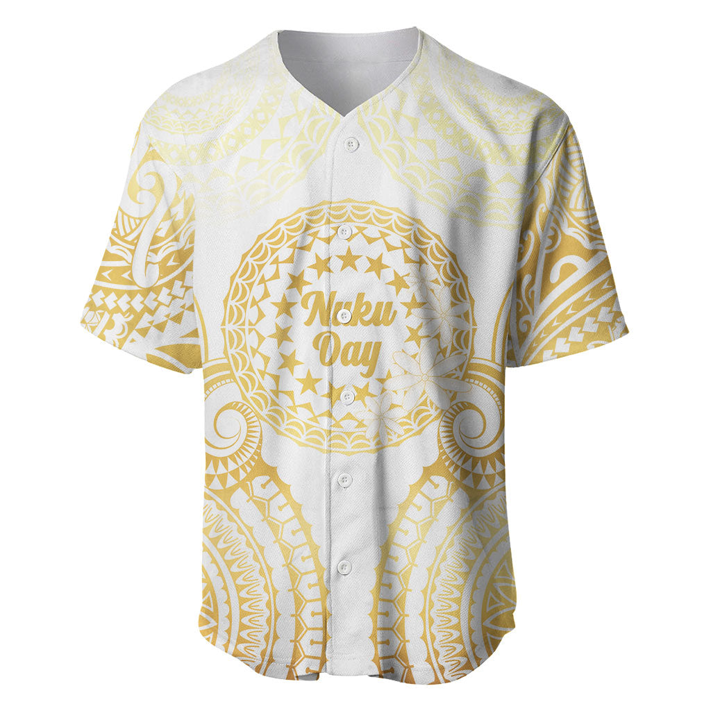 Cook Islands Gospel Day Baseball Jersey Happy Nuku Day Tiare Maori Gold