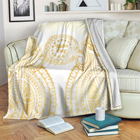 Cook Islands Gospel Day Blanket Happy Nuku Day Tiare Maori Gold