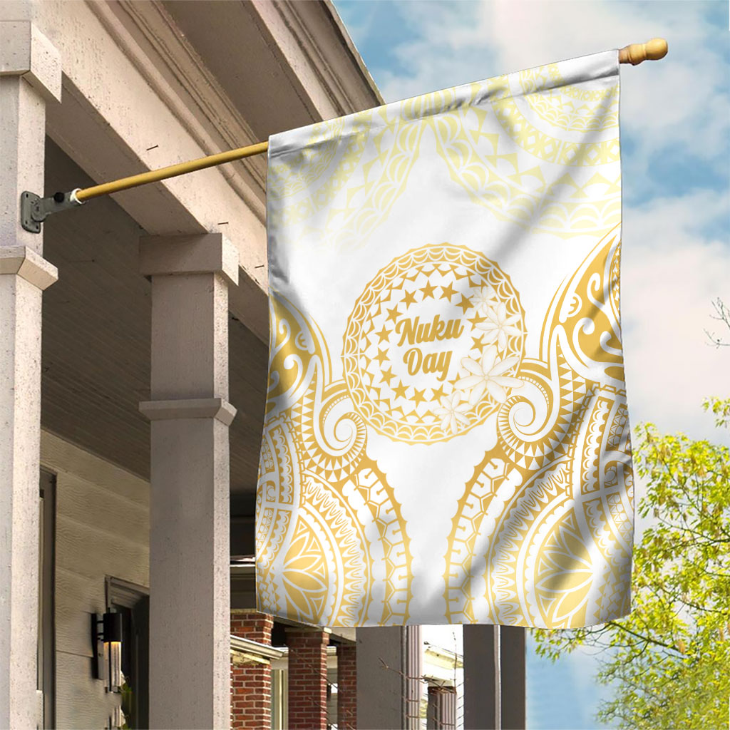 Cook Islands Gospel Day Garden Flag Happy Nuku Day Tiare Maori Gold
