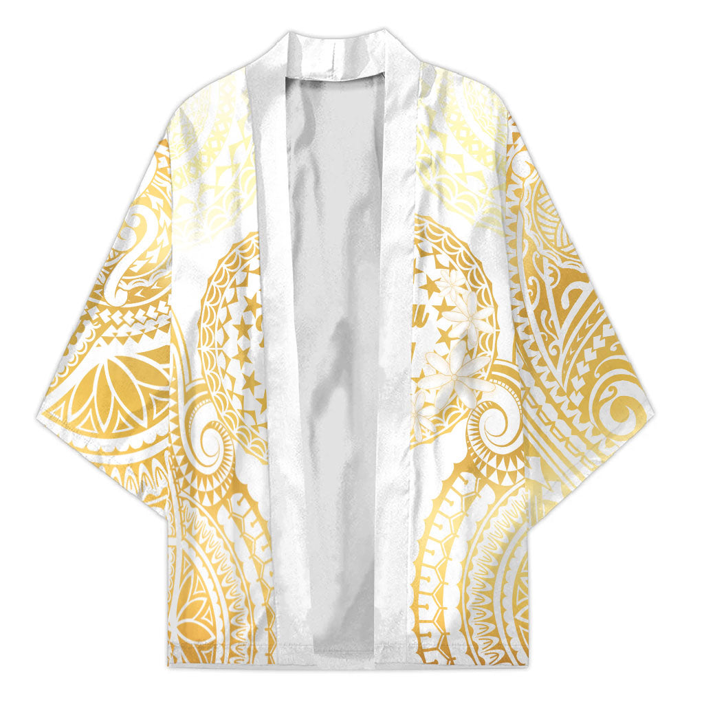 Cook Islands Gospel Day Kimono Happy Nuku Day Tiare Maori Gold