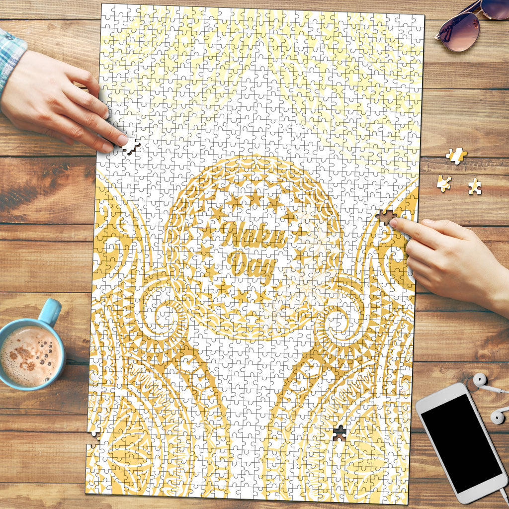 Cook Islands Gospel Day Puzzle Happy Nuku Day Tiare Maori Gold