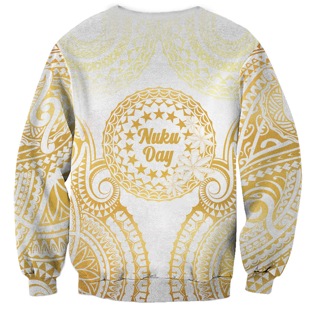 Cook Islands Gospel Day Sweatshirt Happy Nuku Day Tiare Maori Gold LT14 - Polynesian Pride