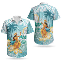 Ura Cook Islands Couples Matching Short Sleeve Bodycon Dress and Hawaiian Shirt Kuki 'Airani Traditional Dance Tropical Vibes