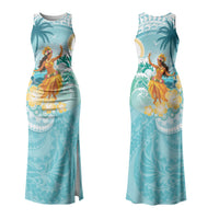 Ura Cook Islands Couples Matching Tank Maxi Dress and Hawaiian Shirt Kuki 'Airani Traditional Dance Tropical Vibes