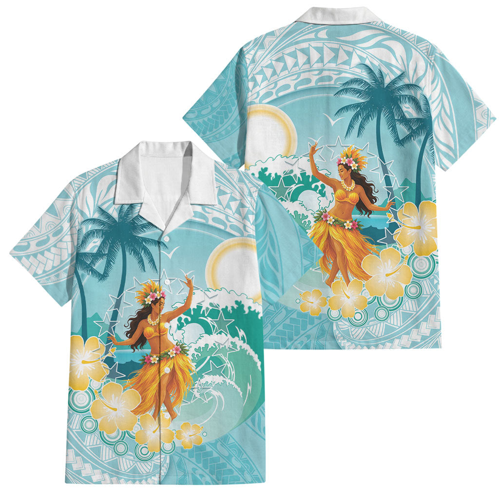 Ura Cook Islands Family Matching Off Shoulder Short Dress and Hawaiian Shirt Kuki 'Airani Traditional Dance Tropical Vibes