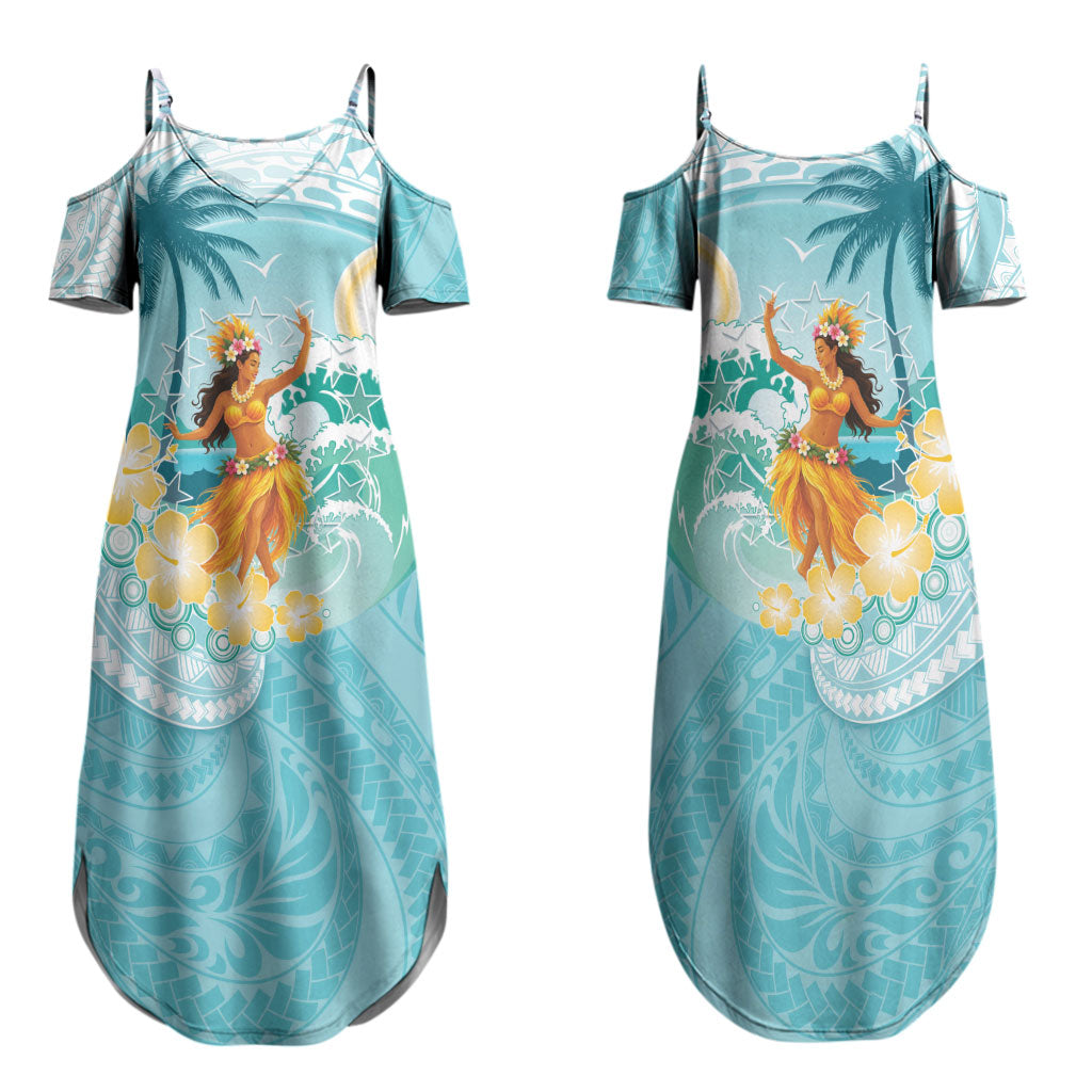 Ura Cook Islands Family Matching Summer Maxi Dress and Hawaiian Shirt Kuki 'Airani Traditional Dance Tropical Vibes
