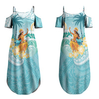 Ura Cook Islands Family Matching Summer Maxi Dress and Hawaiian Shirt Kuki 'Airani Traditional Dance Tropical Vibes