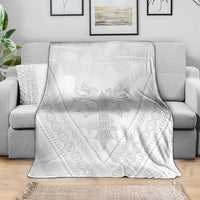 Peniamina Gospel Day Niue Blanket Cross Dove Hiapo Pattern White