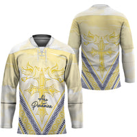 Peniamina Gospel Day Niue Hockey Jersey Cross Dove Hiapo Pattern Yellow LT14 - Polynesian Pride
